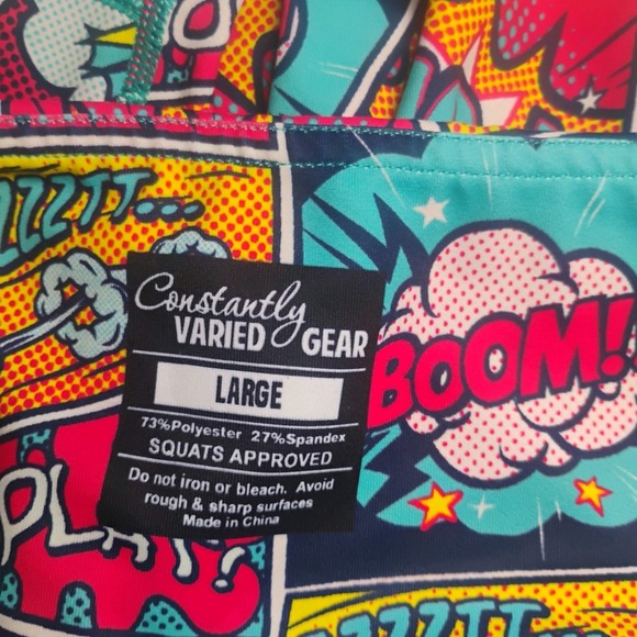 Constantly Varied Gear CVC Capri Leggings‎ Comic Boom Pop Bang Size XL - Picture 6 of 6